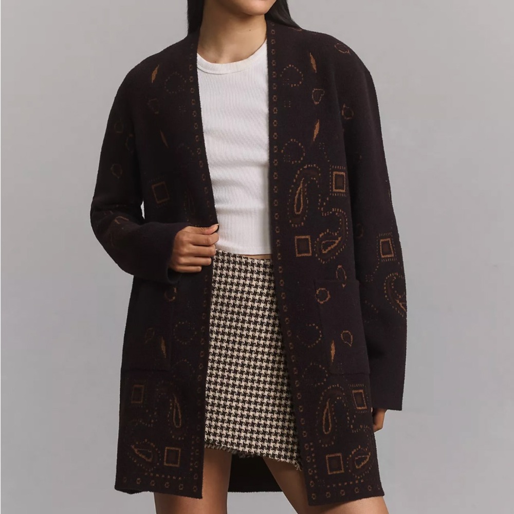 NWT Anthropologie NVLT Women's Longline Western Coatigan Jacket Size XS NEW